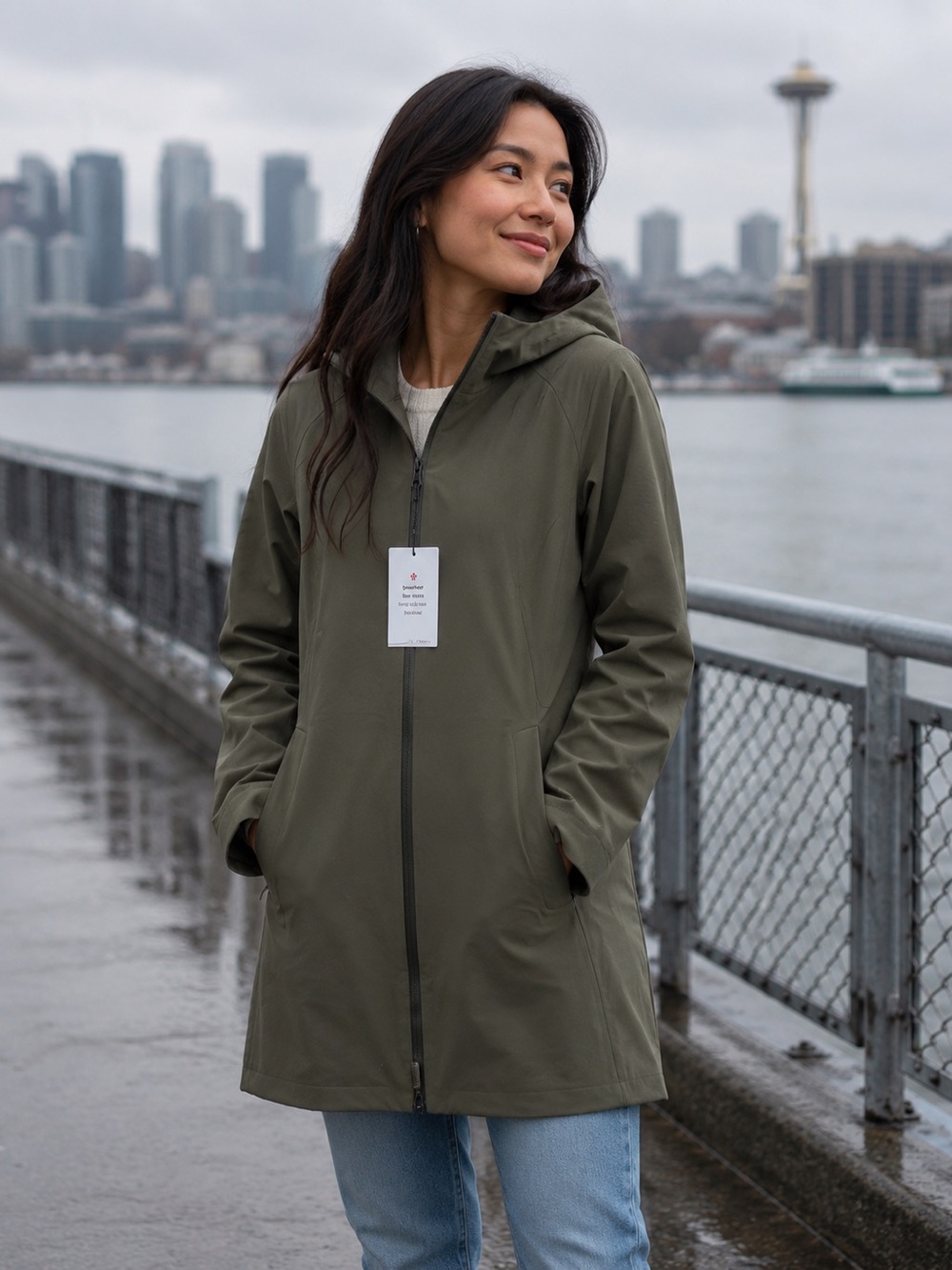 Lululemon RepelShell Rain Jacket Army Green Size 12 NWT Waterproof Fleece Lined - Picture 8 of 9